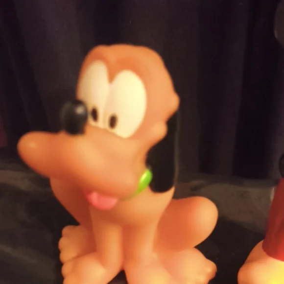 Vintage Disney 6 Inch Mickey Mouse W/ Baseball Cap & 5 Inch Pluto Sitting - Picture 4 of 11